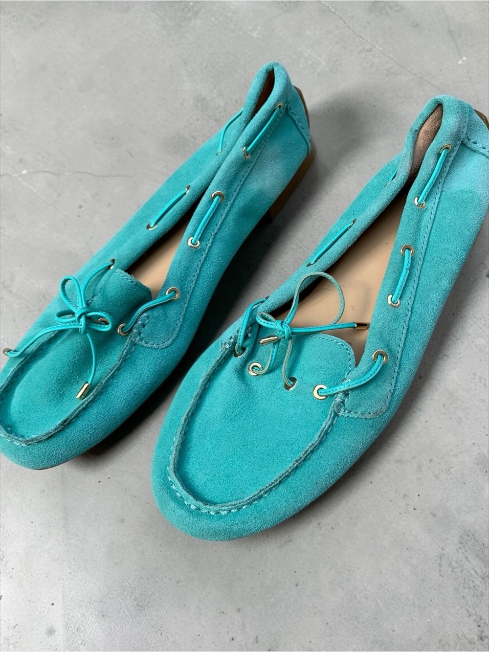 Talbots Turquoise Suede Women's Moccasins Shoes Size 11
